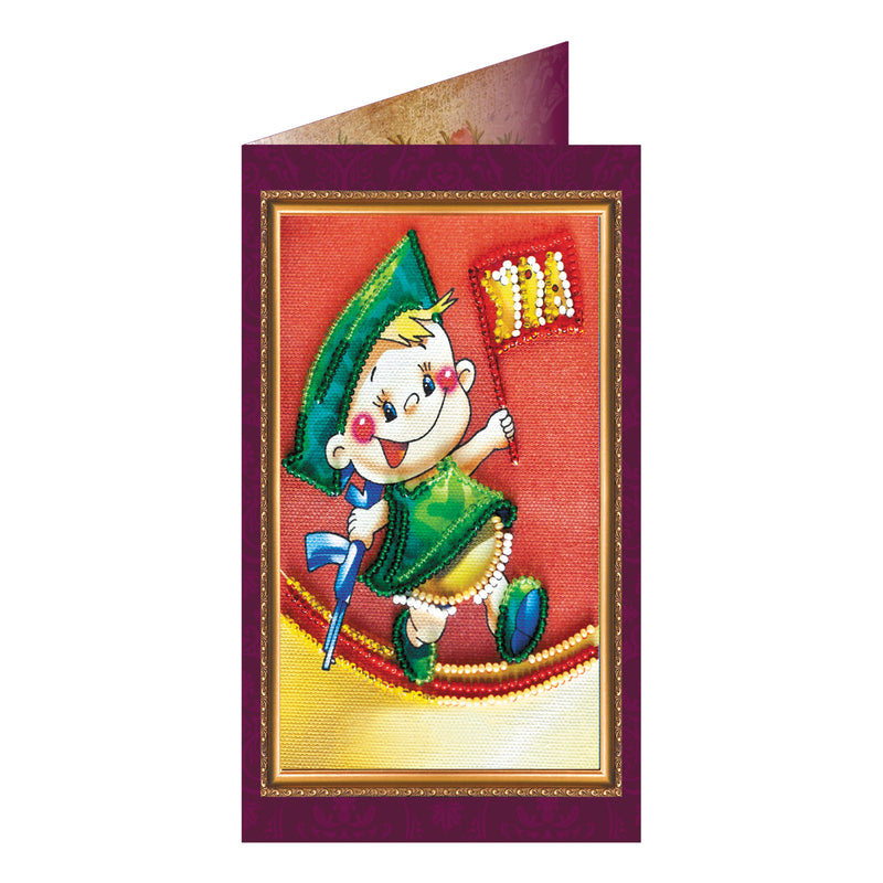 DIY Bead embroidery postcard kit "Man's man – 2"