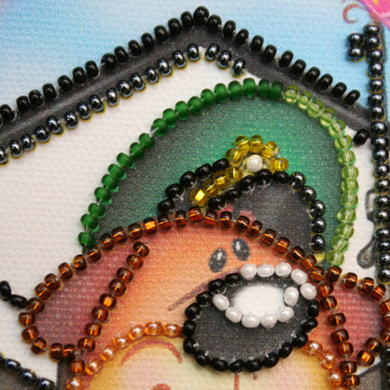 DIY Bead embroidery postcard kit "Man's man – 4"