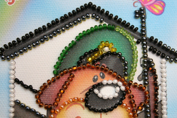 DIY Bead embroidery postcard kit 