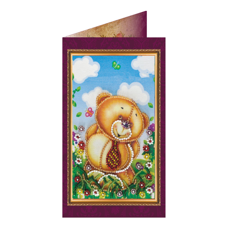 DIY Bead embroidery postcard kit "Dear Dad – 1"