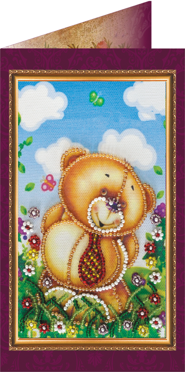 DIY Bead embroidery postcard kit "Dear Dad – 1"