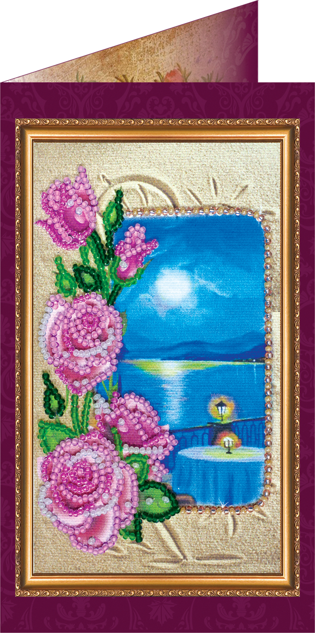 DIY Bead embroidery postcard kit "South night – 1"