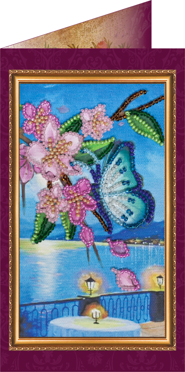 DIY Bead embroidery postcard kit "South night – 4"