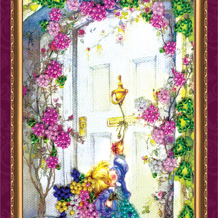 DIY Bead embroidery postcard kit "Best wishes"