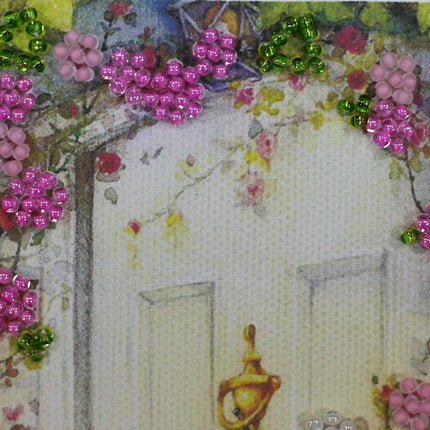 DIY Bead embroidery postcard kit "Best wishes"