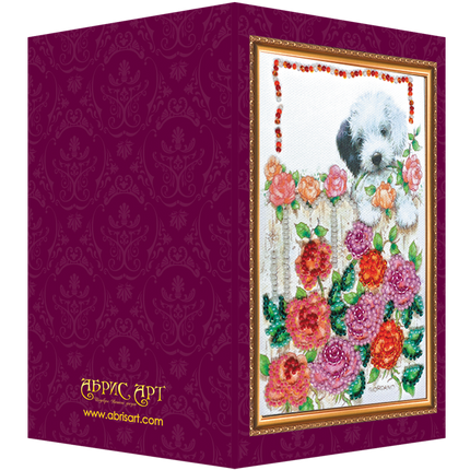 DIY Bead embroidery postcard kit "Miss you – 1"