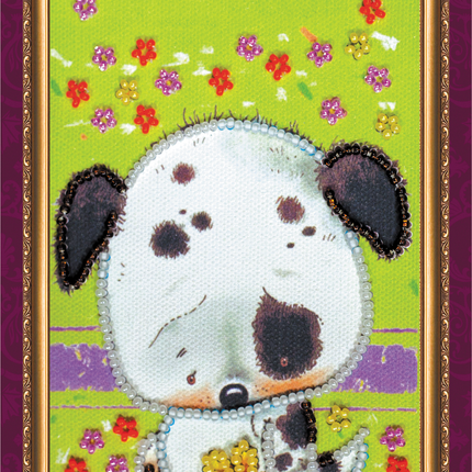 DIY Bead embroidery postcard kit "Miss you – 2"