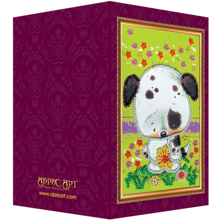 DIY Bead embroidery postcard kit "Miss you – 2"