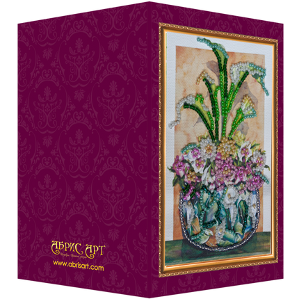 DIY Bead embroidery postcard kit "Flowers – 2"