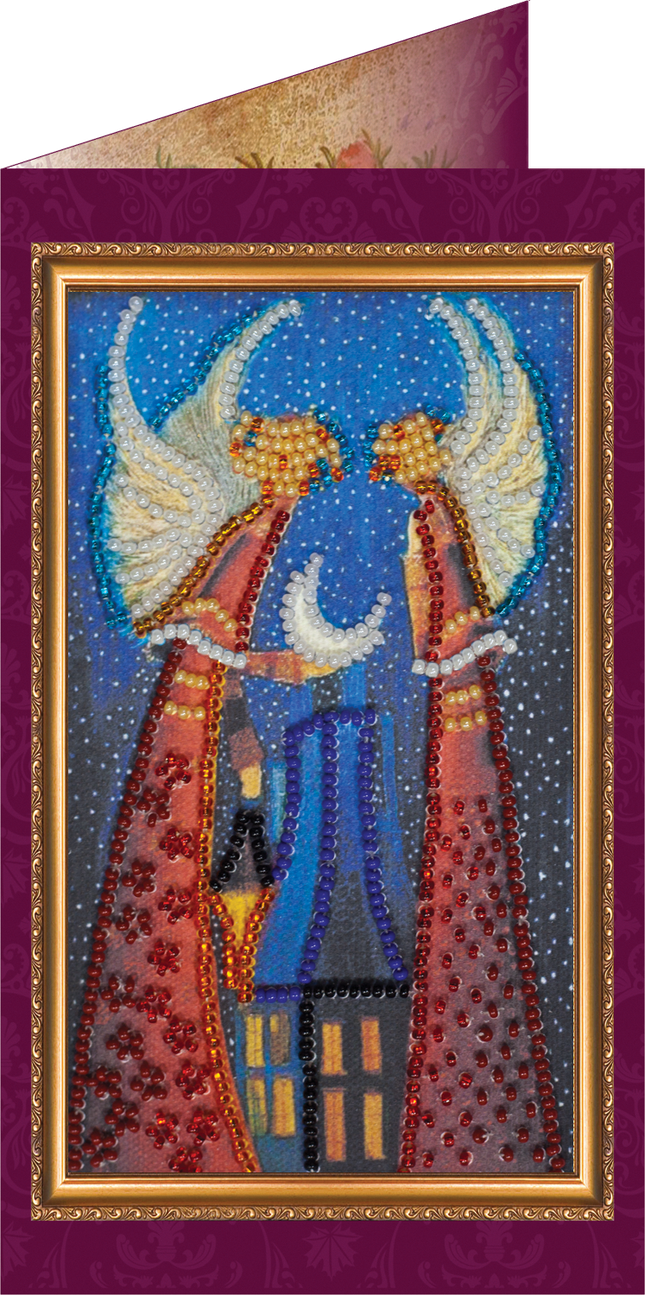 DIY Bead embroidery postcard kit "Our night"
