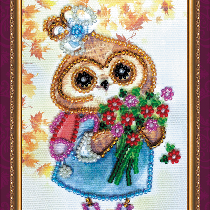 DIY Bead embroidery postcard kit "The Knowledge Day – 3"