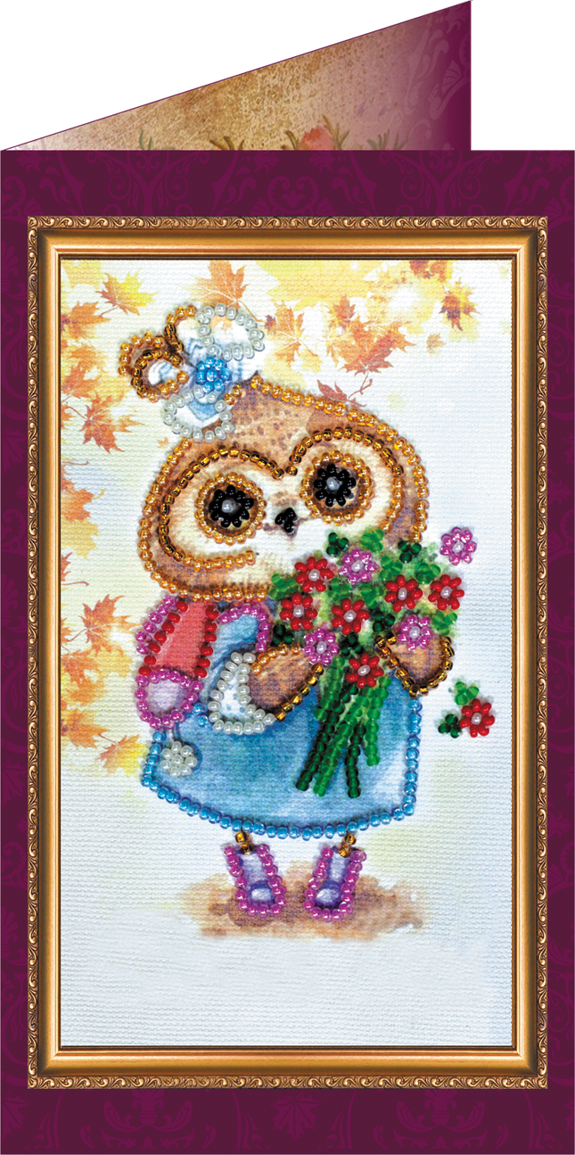 DIY Bead embroidery postcard kit "The Knowledge Day – 3"