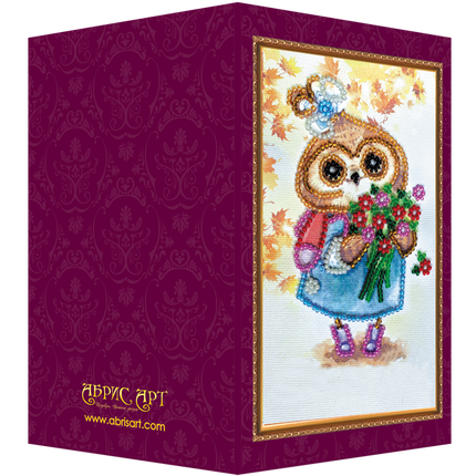 DIY Bead embroidery postcard kit "The Knowledge Day – 3"