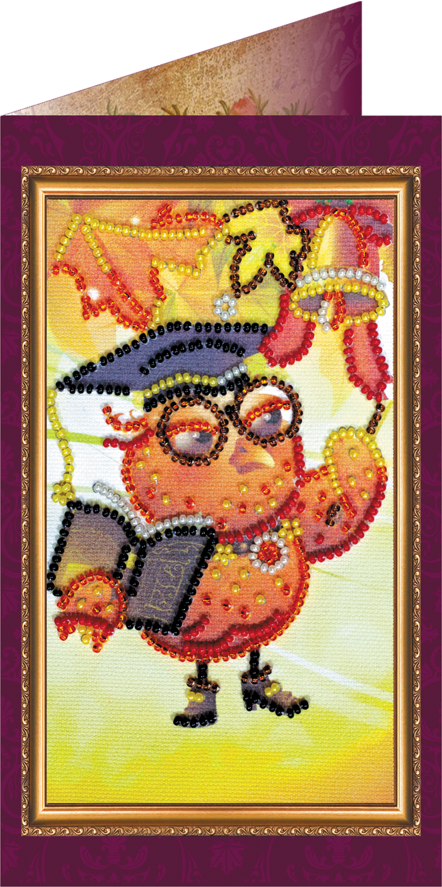 DIY Bead embroidery postcard kit "Best teacher – 1"