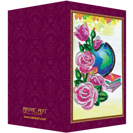 DIY Bead embroidery postcard kit "Best teacher – 2"