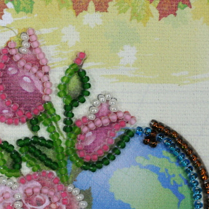 DIY Bead embroidery postcard kit "Best teacher – 2"