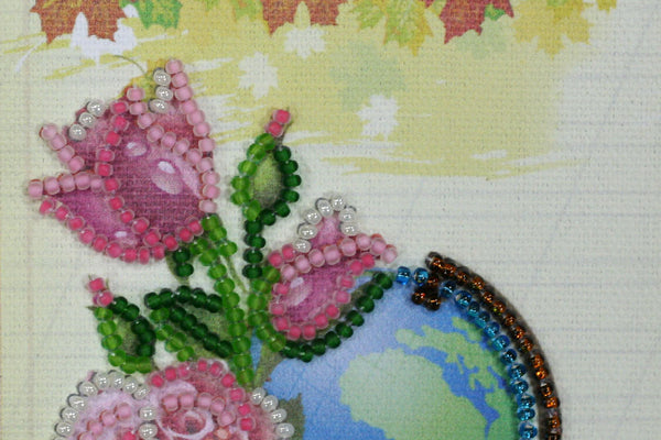 DIY Bead embroidery postcard kit 