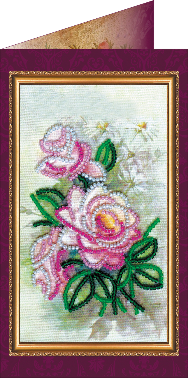 DIY Bead embroidery postcard kit "Happy Anniversary – 1"
