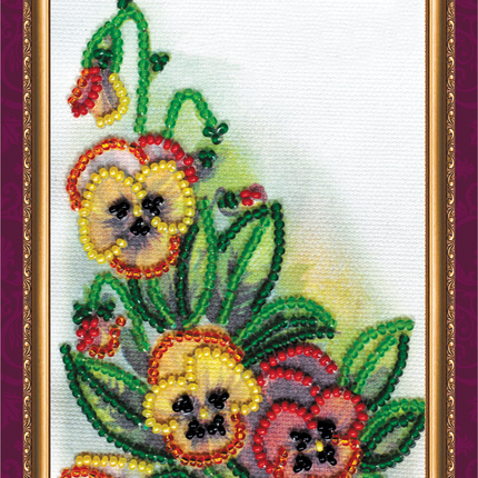 DIY Bead embroidery postcard kit "Happy Anniversary – 2"