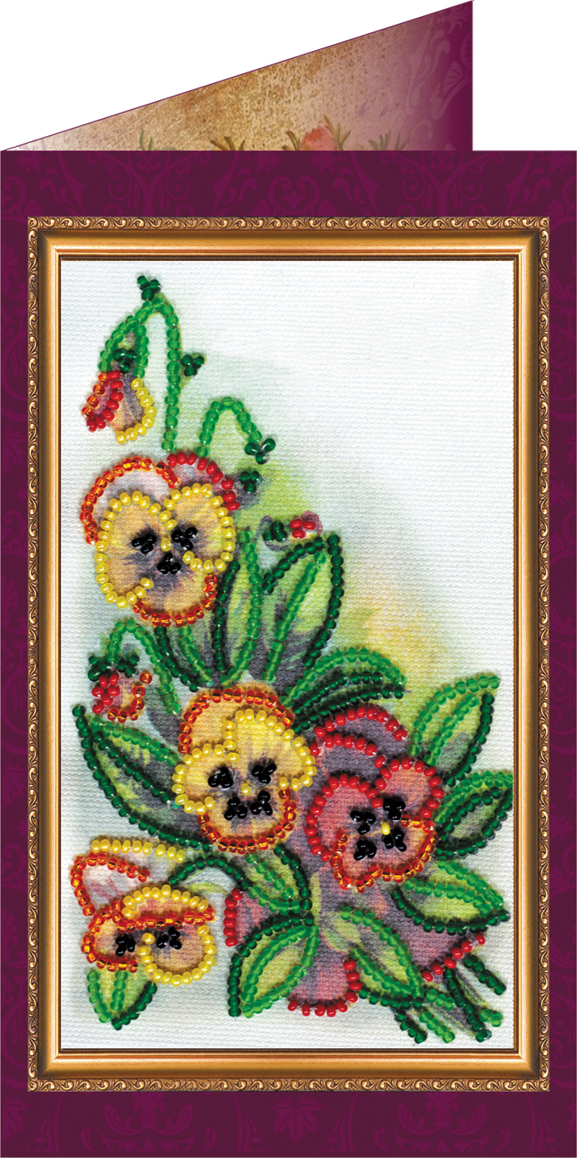 DIY Bead embroidery postcard kit "Happy Anniversary – 2"