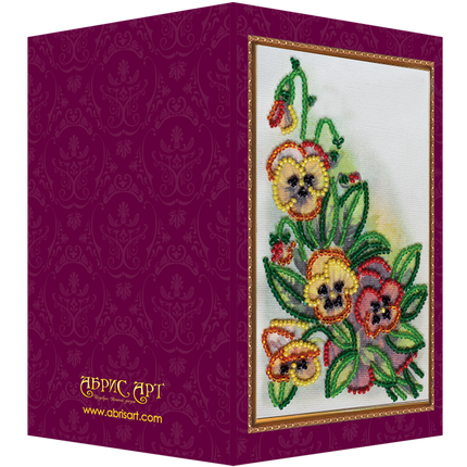 DIY Bead embroidery postcard kit "Happy Anniversary – 2"