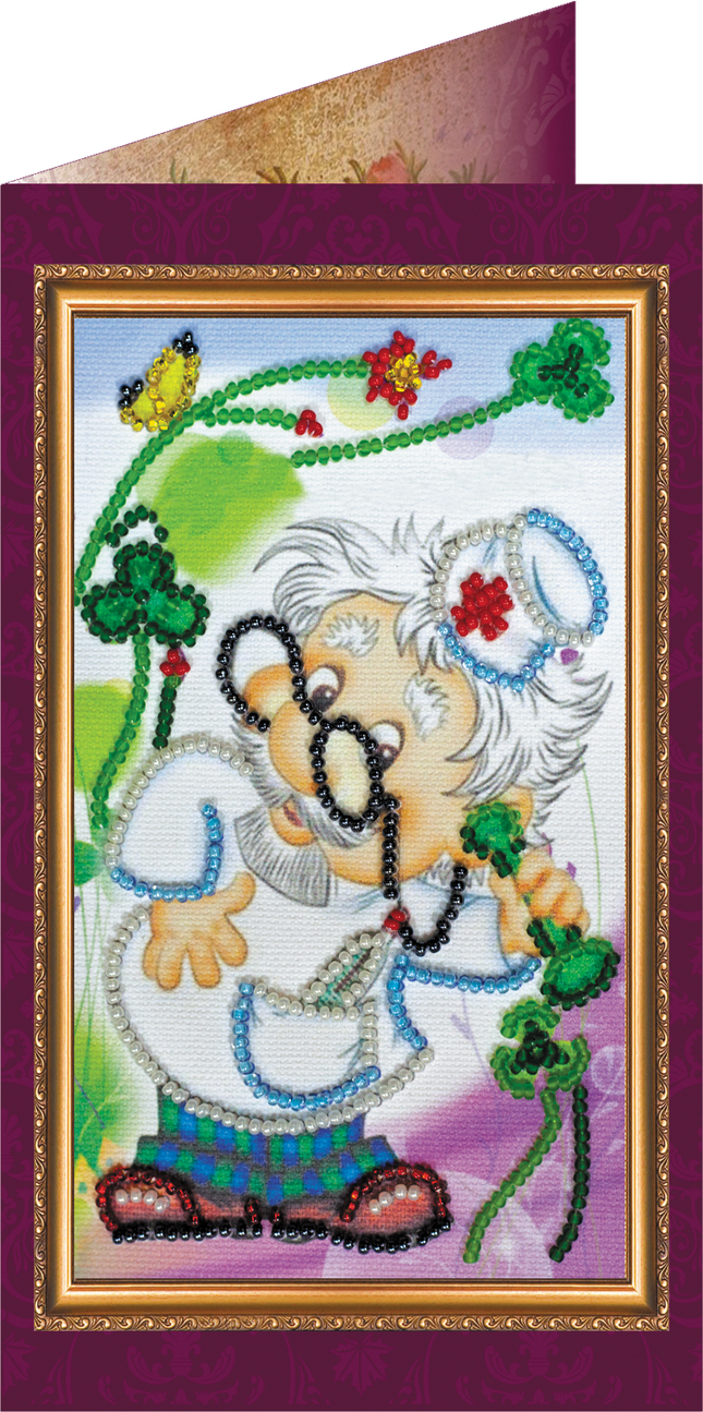 DIY Bead embroidery postcard kit "Best doctor – 1"