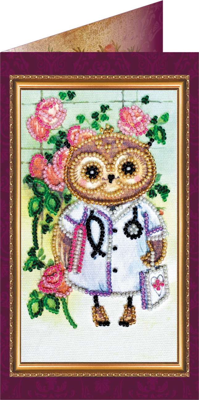 DIY Bead embroidery postcard kit "Best doctor – 2"