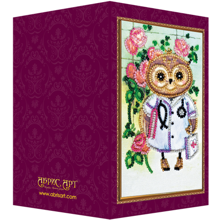 DIY Bead embroidery postcard kit "Best doctor – 2"
