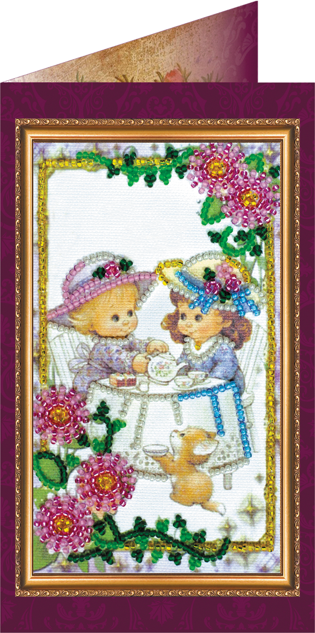 DIY Bead embroidery postcard kit "Dear playmate"