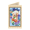 DIY Bead embroidery postcard kit "Teddy bear - 2"