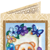 DIY Bead embroidery postcard kit "Teddy bear - 2"