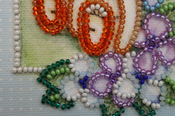 DIY Bead embroidery postcard kit 