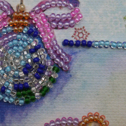 DIY Bead embroidery postcard kit "Teddy bear - 3"