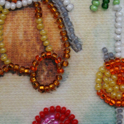 DIY Bead embroidery postcard kit "Teddy bear - 4"
