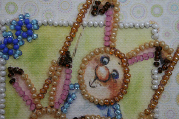 DIY Bead embroidery postcard kit 