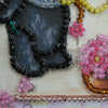 DIY Bead embroidery postcard kit "Teddy bear and dragonfly"