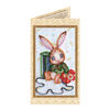 DIY Bead embroidery postcard kit "Teddy hare - 1"