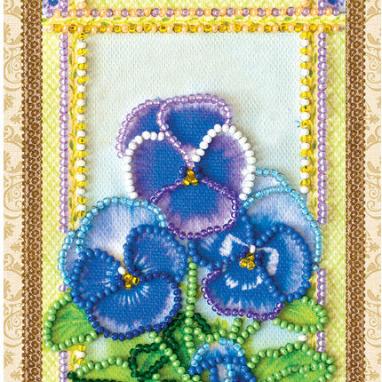 DIY Bead embroidery postcard kit "Violet"