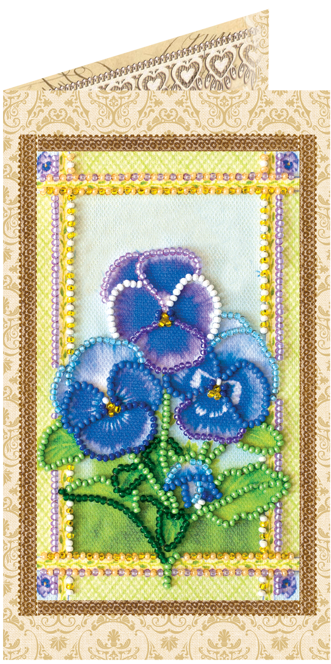 DIY Bead embroidery postcard kit "Violet"