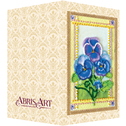 DIY Bead embroidery postcard kit "Violet"