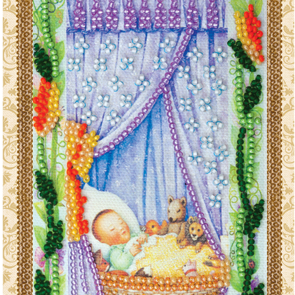 DIY Bead embroidery postcard kit "Cradle"