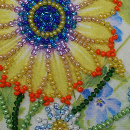 DIY Bead embroidery postcard kit "Festive bunch of flowers"