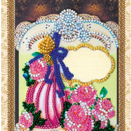 DIY Bead embroidery postcard kit "A present for the darling"