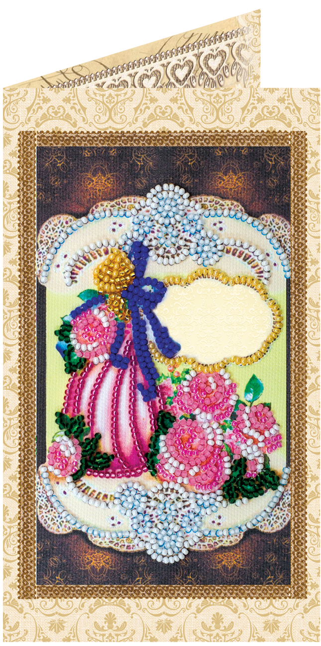 DIY Bead embroidery postcard kit "A present for the darling"