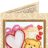 DIY Bead embroidery postcard kit "Teddy bear"