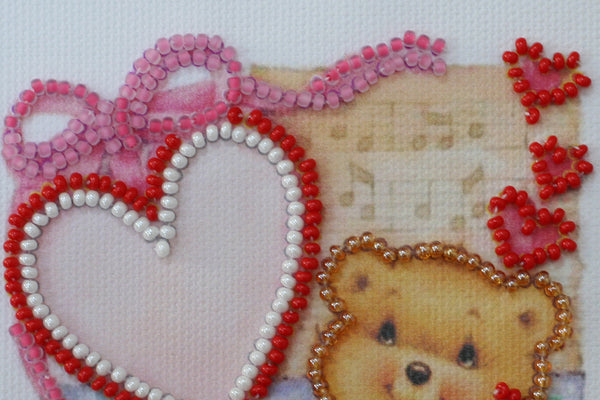 DIY Bead embroidery postcard kit 