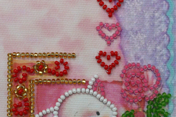 DIY Bead embroidery postcard kit 