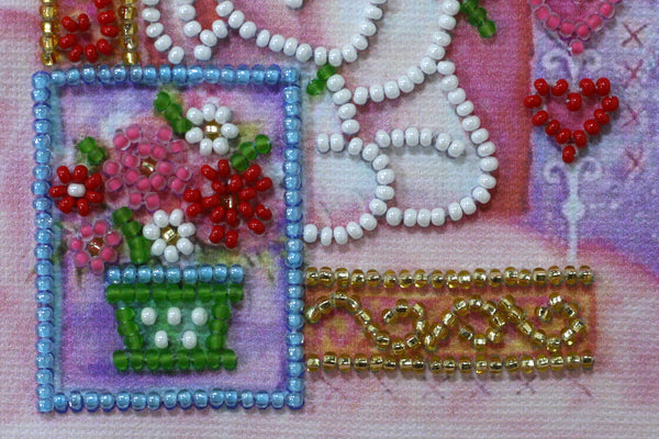 DIY Bead embroidery postcard kit 