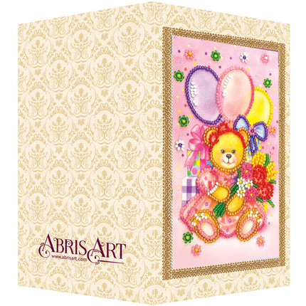 DIY Bead embroidery postcard kit "Playdate"