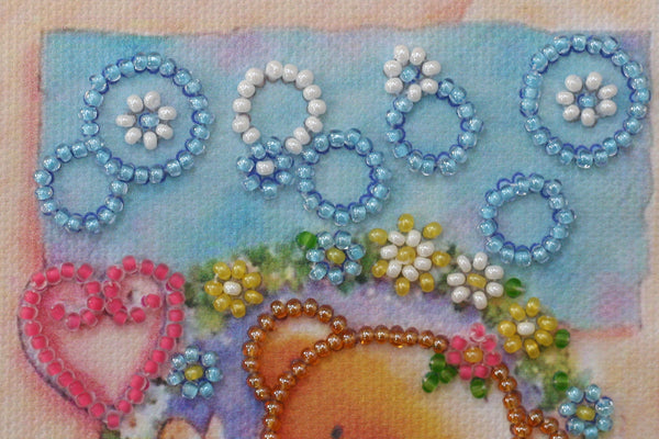 DIY Bead embroidery postcard kit 